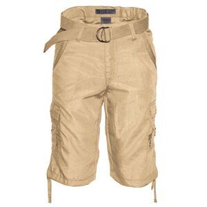 Men's Cargo Shorts Casual Cotton Multi Pockets Belted Lightweight Casual Short